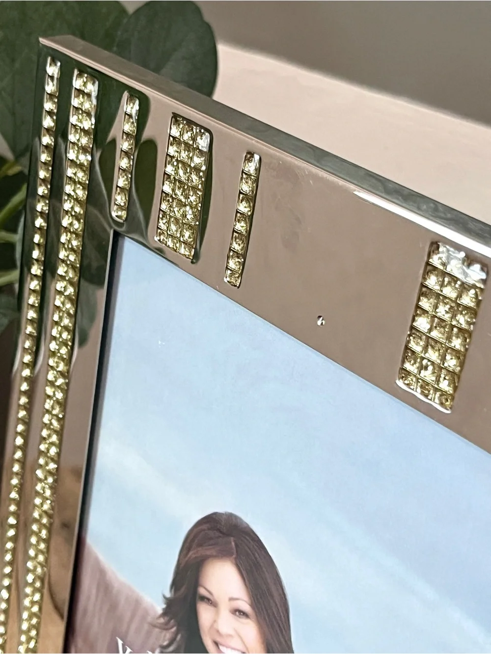Silver Valerie Bertinelli Crystal Rhinestone Embellished Picture Frame 5x7